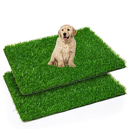 PFL Künstliche Haustier-Grasmatte für Welpen, Haustier-Rasen, Ersatz-Pad für Hundetöpfchentraining, drinnen und draußen, 2 Packungen (46 x 71 cm) von PICK FOR LIFE