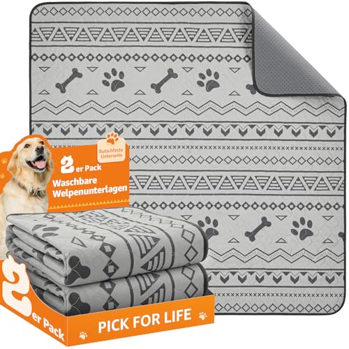 PICK FOR LIFE Super saugfähige Welpen unterlagen, 2 waschbare Pipimatten für Hunde, wasserdichte Haustier Urinunterlagen für Welpen, alte oder inkontinente Hunde PICK FOR LIFE Super saugfähige Welpen unterlagen, 2 waschbare Pipimatten für Hunde, wasserdichte Haustier Urinunterlagen für Welpen, alte oder inkontinente Hunde von PICK FOR LIFE