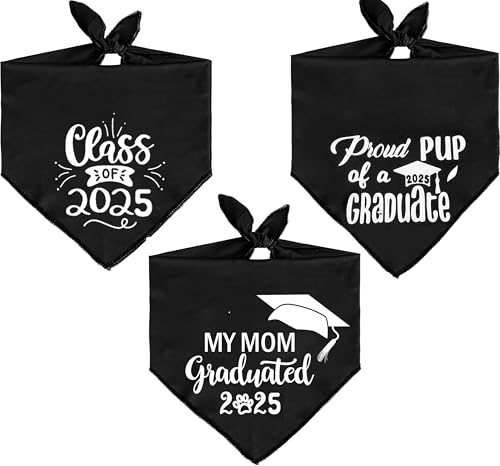 3 Stück Hunde-Abschlussbandana My Mom Graduated Dog Bandana Proud Puppy of a 2022 Graduate Bandana für kleine, mittelgroße und große Hunde Haustier von PICKUPIK