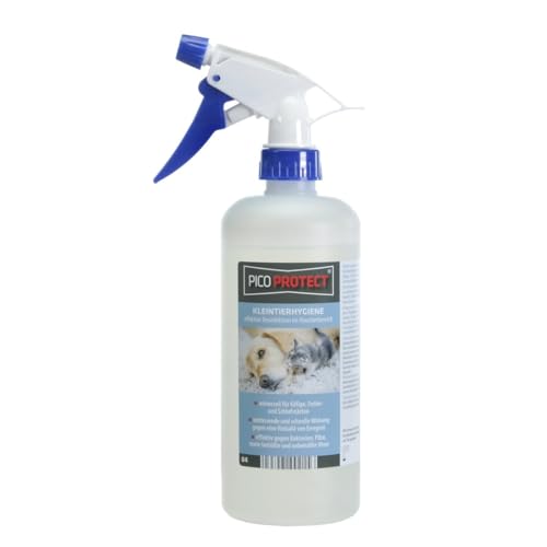 PICO Protect 04, Hygiene für Kleintiere und Haustiere, 0,5L Spray, für Käfige, Futterstätten und Schlafplätze, Katzentoiletten, etc. von PICO Protect
