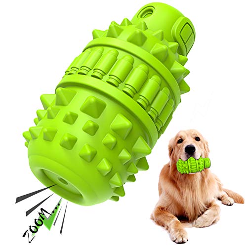 PIFFZEDO Kauspielzeug für Hunde, quietschend, für Aggressive Kauer, für große und mittelgroße Rassen, nahezu unzerstörbar, interaktiv, robust, langlebig, Naturkautschuk (grün) von PIFFZEDO