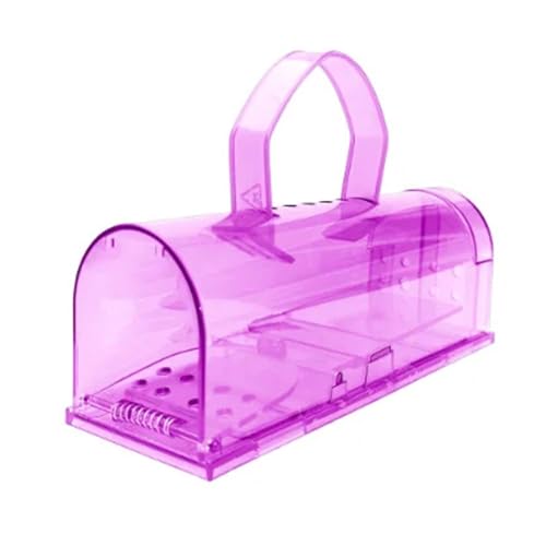 Automatische Mausefalle für den Haushalt Intelligente selbstsichernde Mausefalle, sicherer, Fester, transparenter Haushalts-Mauskäfig, wiederverwendbar (Color : Pink) von PIGENE