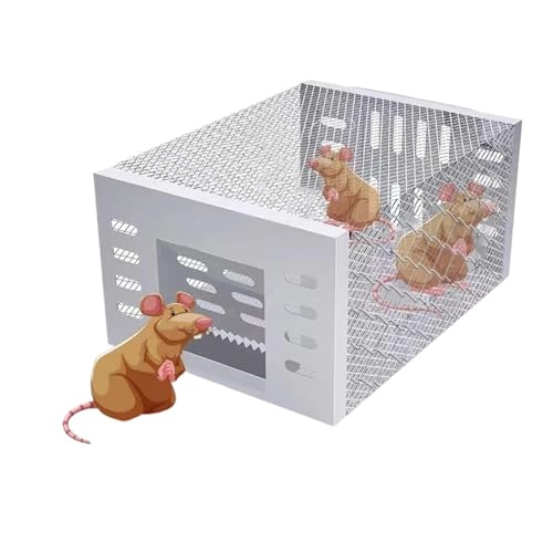 Automatische Mausefalle für den Haushalt Rattenfalle, Käfig, Metall, for Zuhause, automatische Mausefalle, Ratten- und Nagetiervernichter, for drinnen und draußen, großer Platz, sicher von PIGENE