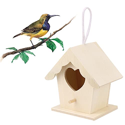 PIGWO Vogelhaus aus Holz, kreatives hängendes Vogelhaus für kleine Vögel, DIY-Vogelkäfigherstellung oder Dekoration für Finkenkolibri von PIGWO