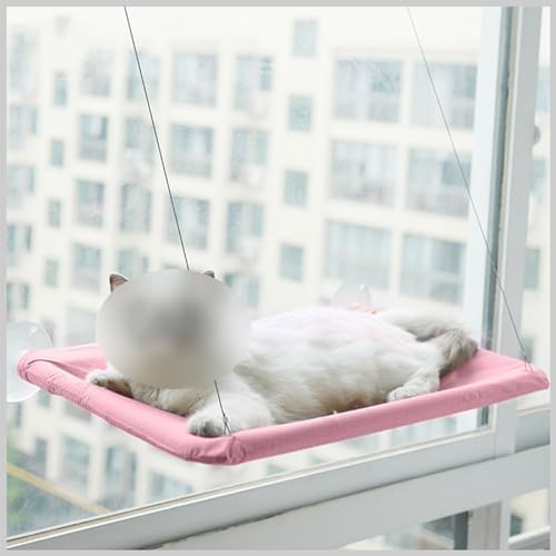 Hängematte mit hängendem Fenster, Katzensitz, Hängebett für Haustiere, Katzenhängematte mit Saugnapf, Sonnenbaden, kratzfestes Nickerchen,Rosa,55 * 35CM Hängematte mit hängendem Fenster, Katzensitz, Hängebett für Haustiere, Katzenhängematte mit Saugnapf, Sonnenbaden, kratzfestes Nickerchen,Rosa,55 * 35CM von PIKETU