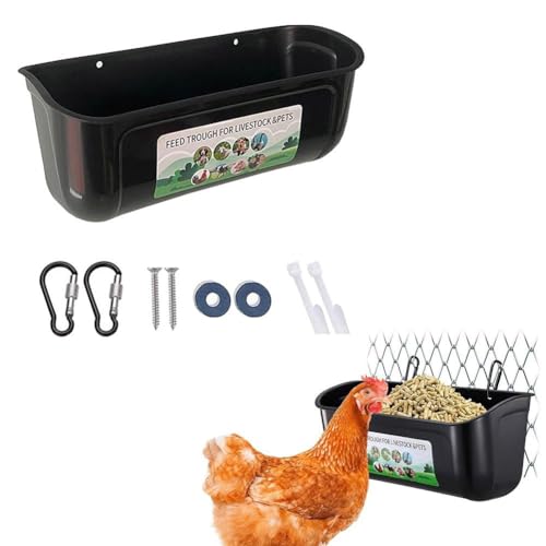 1/2 Stück hängender Hühner-Futtertrog, hängender oder einschraubbarer Zaun-Futterspender mit Clips, Geflügel-Kunststoff-Futtertrog-Eimer, Ziegen-Hirsch-Schaf-Enten-Gans-Hundegeflügel-Zaun-Futterspende 1/2 Stück hängender Hühner-Futtertrog, hängender oder einschraubbarer Zaun-Futterspender mit Clips, Geflügel-Kunststoff-Futtertrog-Eimer, Ziegen-Hirsch-Schaf-Enten-Gans-Hundegeflügel-Zaun-Futterspende von PINFANSHIJIE