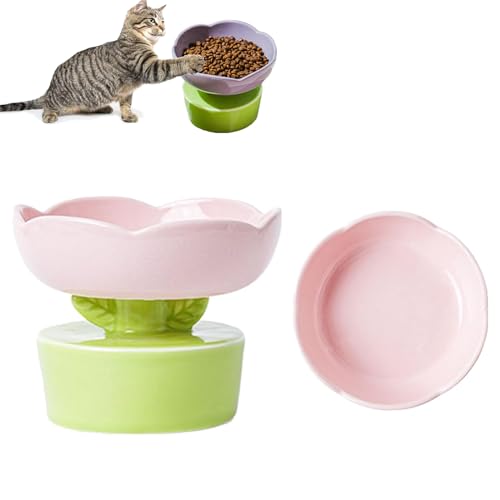 Erhöhte Katzennäpfe aus Keramik, 6 Zoll breite, erhöhte Katzennäpfe for Futter und Wasser, erhöhte Futternäpfe mit Ständer for Katzen und Hunde schützen die Wirbelsäule des Haustiers, stressfreie, rut Erhöhte Katzennäpfe aus Keramik, 6 Zoll breite, erhöhte Katzennäpfe for Futter und Wasser, erhöhte Futternäpfe mit Ständer for Katzen und Hunde schützen die Wirbelsäule des Haustiers, stressfreie, rut von PINFANSHIJIE