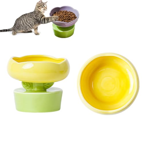 Erhöhte Katzennäpfe aus Keramik, 6 Zoll breite, erhöhte Katzennäpfe for Futter und Wasser, erhöhte Futternäpfe mit Ständer for Katzen und Hunde schützen die Wirbelsäule des Haustiers, stressfreie, rut Erhöhte Katzennäpfe aus Keramik, 6 Zoll breite, erhöhte Katzennäpfe for Futter und Wasser, erhöhte Futternäpfe mit Ständer for Katzen und Hunde schützen die Wirbelsäule des Haustiers, stressfreie, rut von PINFANSHIJIE