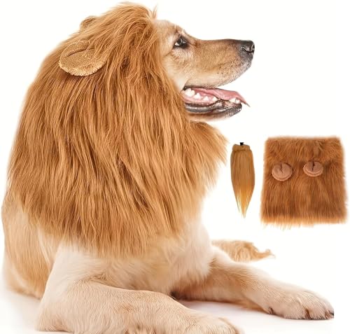 Löwenmähne for Hunde, schwarze Löwenmähne for Hunde, Löwenmähne-Kostüm for Hunde, realistische Löwenmähne-Perücke, Haustierkleidung, verstellbares Löwenmähnen-Kostüm for Hunde mit Ohren for Verkleiden Löwenmähne for Hunde, schwarze Löwenmähne for Hunde, Löwenmähne-Kostüm for Hunde, realistische Löwenmähne-Perücke, Haustierkleidung, verstellbares Löwenmähnen-Kostüm for Hunde mit Ohren for Verkleiden von PINFANSHIJIE