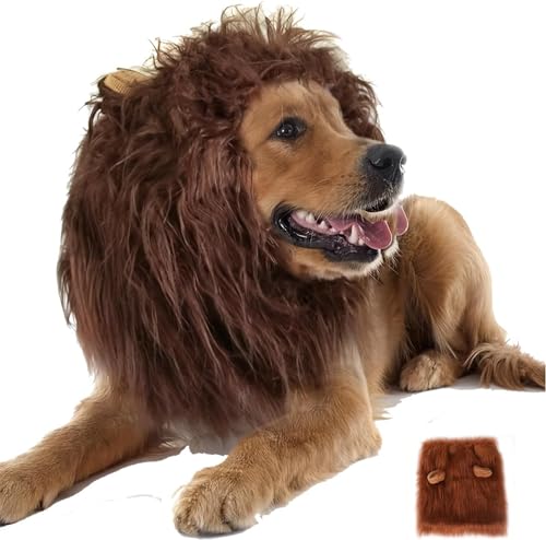 Löwenmähne for Hunde, schwarze Löwenmähne for Hunde, Löwenmähne-Kostüm for Hunde, realistische Löwenmähne-Perücke, Haustierkleidung, verstellbares Löwenmähnen-Kostüm for Hunde mit Ohren for Verkleiden Löwenmähne for Hunde, schwarze Löwenmähne for Hunde, Löwenmähne-Kostüm for Hunde, realistische Löwenmähne-Perücke, Haustierkleidung, verstellbares Löwenmähnen-Kostüm for Hunde mit Ohren for Verkleiden von PINFANSHIJIE