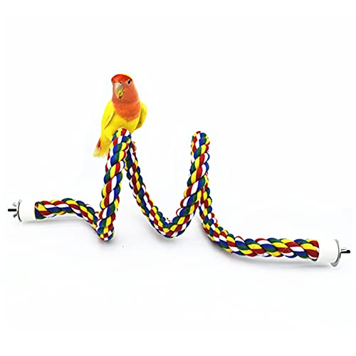 Vogelkäfig-Seil-Sitzstange, für Papageien, mehrfarbig, flexibel, Seil, Bungee-Spielzeug für Sittiche, Nymphensittiche, Sittiche, Sittiche, Sittiche, Sittiche, Lovebirds, Finken / 77 Vogelkäfig-Seil-Sitzstange, für Papageien, mehrfarbig, flexibel, Seil, Bungee-Spielzeug für Sittiche, Nymphensittiche, Sittiche, Sittiche, Sittiche, Sittiche, Lovebirds, Finken / 77 von PINFANSHIJIE
