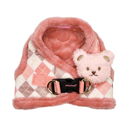 Pinkaholic New York Annika Vest Hundegeschirr, Step-in, warm, Winter, Argyle-Muster für kleine Hunde, indisches Rosa, Medium von PINKAHOLIC