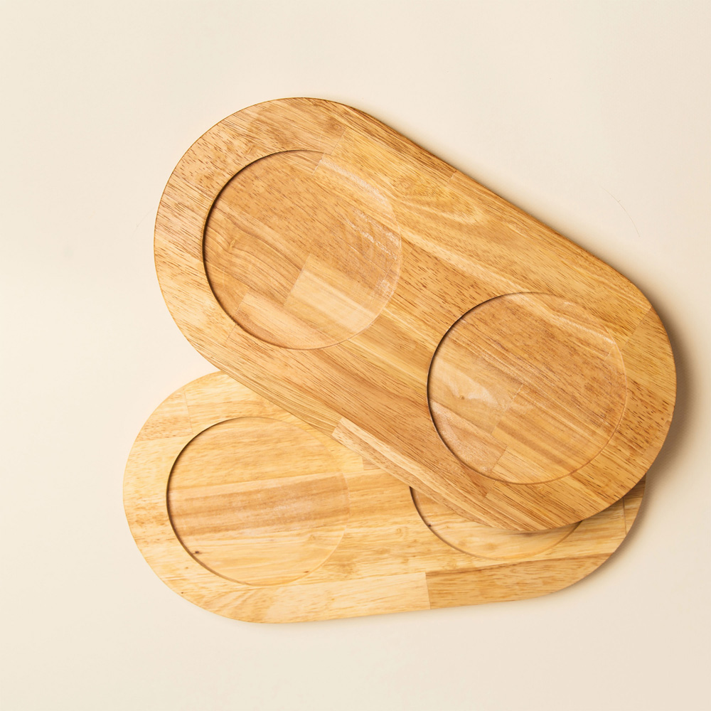 pino Napfunterlage Serving Tray Holz natur, Gr. S/M, Maße: ca. 41,5 x 22 cm von PINO