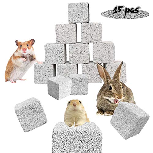 PINVNBY 15 Stück Kaninchen, Lava-Blöcke, Hasenzähne, Schleifstein, Kleintiere, Mineral-Kalziumstein, Kauspielzeug für Hamster, Chinchillas und Papageien PINVNBY 15 Stück Kaninchen, Lava-Blöcke, Hasenzähne, Schleifstein, Kleintiere, Mineral-Kalziumstein, Kauspielzeug für Hamster, Chinchillas und Papageien von PINVNBY