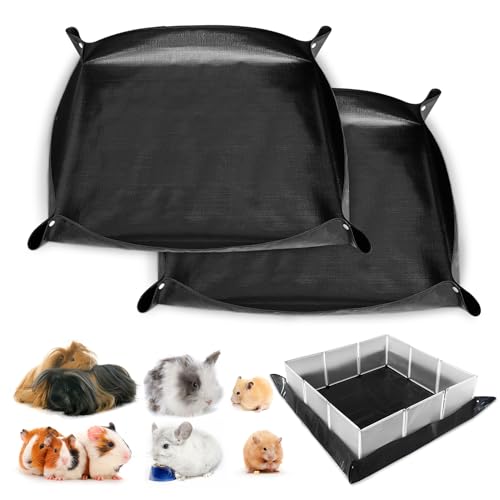 PINVNBY 150 x 150 cm dicke, wasserdichte Haustier-Laufgittermatte, Meerschweinchen-Käfig-Auskleidung, Planenunterseite, wiederverwendbare Basis für Kaninchen, Kaninchen, Frettchen und andere von PINVNBY