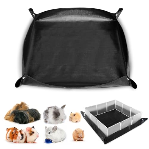 PINVNBY 150 x 150 cm dicke, wasserdichte Haustier-Laufgittermatte, Meerschweinchen-Käfigauskleidung, waschbare Planenunterseite, wiederverwendbare Basis für Kaninchen, Kaninchen, Frettchen und andere von PINVNBY