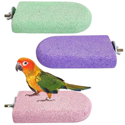 PINVNBY 3 x Vogelsitzstangen, Kalzium, Vogelstange, Schleifstein, Fußkrallen, Trimmer, mehrere Farben, Sittiche, Kauspielzeug, Vogelkäfig-Zubehör für Wellensittiche, Nymphensittiche, Sittiche, PINVNBY 3 x Vogelsitzstangen, Kalzium, Vogelstange, Schleifstein, Fußkrallen, Trimmer, mehrere Farben, Sittiche, Kauspielzeug, Vogelkäfig-Zubehör für Wellensittiche, Nymphensittiche, Sittiche, von PINVNBY