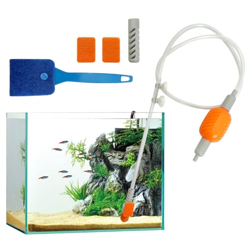 PINVNBY Aquarium-Staubsauger-Set, manueller Aquarium-Reiniger mit Reinigungsbürste und Saugnapf, Aquarium-Siphon, Sandreinigung für kleine Aquarien PINVNBY Aquarium-Staubsauger-Set, manueller Aquarium-Reiniger mit Reinigungsbürste und Saugnapf, Aquarium-Siphon, Sandreinigung für kleine Aquarien von PINVNBY