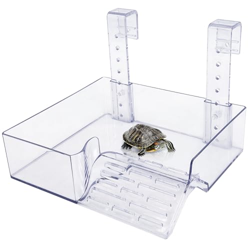 PINVNBY Hängende Schildkröte, Sonnenplattform, verstellbar, schwimmend, mit Leitplanke und Rampe, Acryl, transparente Sonnenplattform für Wasserschildkröten, Schildkröten, Tankzubehör, Dekoration, PINVNBY Hängende Schildkröte, Sonnenplattform, verstellbar, schwimmend, mit Leitplanke und Rampe, Acryl, transparente Sonnenplattform für Wasserschildkröten, Schildkröten, Tankzubehör, Dekoration, von PINVNBY