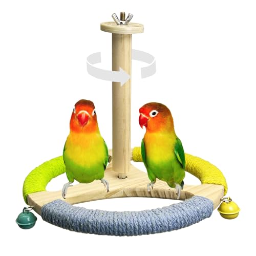 PINVNBY Hängender Vogelständer Sitzstange Spielzeug Holz Spinning Papagei Sitzstange mit Baumwollseil und Glocke Interaktives Nymphensittich Spielzeug Vogelkäfig Zubehör für Sittiche Sittiche Sittiche PINVNBY Hängender Vogelständer Sitzstange Spielzeug Holz Spinning Papagei Sitzstange mit Baumwollseil und Glocke Interaktives Nymphensittich Spielzeug Vogelkäfig Zubehör für Sittiche Sittiche Sittiche von PINVNBY