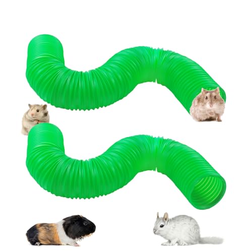 PINVNBY Hamster-Tunnel, Spielzeug, Meerschweinchen, zusammenklappbar, Frettchen, Kleintiere, Training, Tunnel für Rennmäuse, Ratten, Mäuse, Frettchen, Grün, 2 Stück PINVNBY Hamster-Tunnel, Spielzeug, Meerschweinchen, zusammenklappbar, Frettchen, Kleintiere, Training, Tunnel für Rennmäuse, Ratten, Mäuse, Frettchen, Grün, 2 Stück von PINVNBY