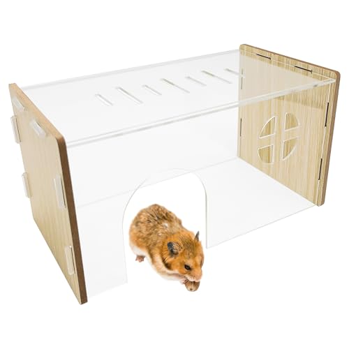 PINVNBY Hamsterversteck aus Acryl, transparentes Hamsterversteck und Haus, Kleintier-Lebensräume, Dekoration, Hamsterkäfig-Zubehör für syrische Mäuse, Rennmäuse, Ratten, Mäuse von PINVNBY