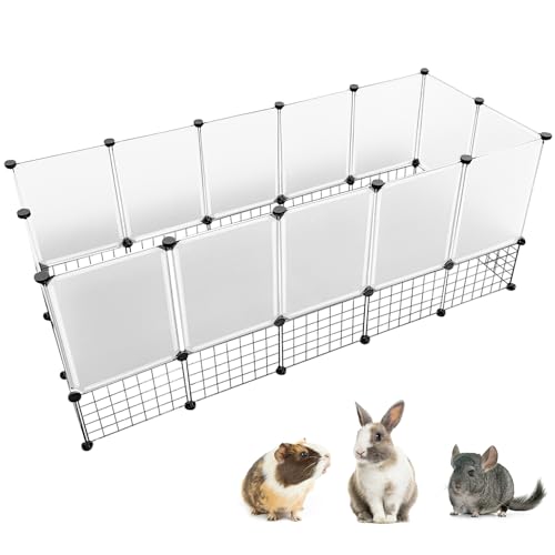 PINVNBY Haustier-Laufstall, tragbar, für kleine Tiere, Kaninchenkäfig für drinnen und draußen, Drahtzaun für Hamster von PINVNBY