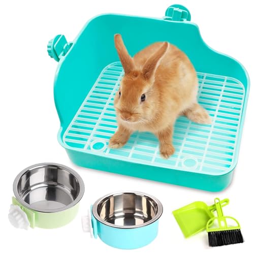 PINVNBY Kaninchentoilette für Käfig, Kaninchen, Eckstreu, Bettkasten, Kleintierstreu, zum Aufhängen, Haustier-Schüssel, Käfig, Töpfchentrainer, Haustiertoilette für Kaninchen, Kaninchen von PINVNBY