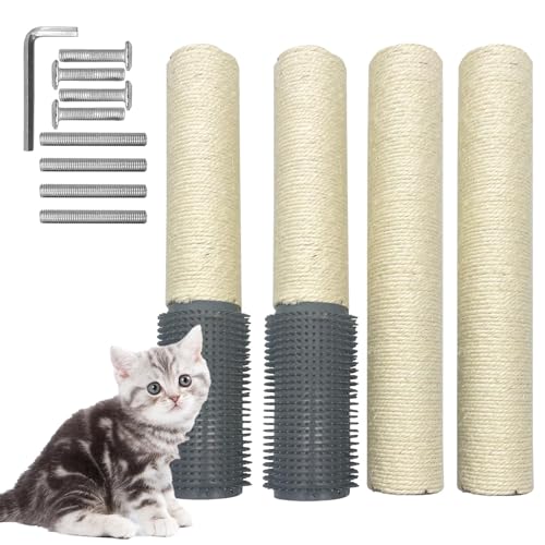 PINVNBY Kratzbaum für Katzen, 4 Stück, Ersatz mit Fellpflege, 39,9 cm, natürliches Sisal, Ersatz-Verlängerung, Kratzbaum für Katzen, Baum, DIY, Handwerk, Kletterstange, Hanfseil, Kratzstangen, Weiß PINVNBY Kratzbaum für Katzen, 4 Stück, Ersatz mit Fellpflege, 39,9 cm, natürliches Sisal, Ersatz-Verlängerung, Kratzbaum für Katzen, Baum, DIY, Handwerk, Kletterstange, Hanfseil, Kratzstangen, Weiß von PINVNBY