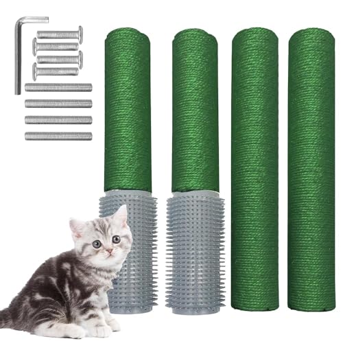 PINVNBY Kratzbaum für Katzen, 4 Stück, Ersatz mit Fellpflege, 39,9 cm, natürliches Sisal, Ersatz-Verlängerung, Kratzbaum für Katzen, Baum, DIY, Handwerk, Kletterstange, Hanfseil, Kratzstangen, Grün PINVNBY Kratzbaum für Katzen, 4 Stück, Ersatz mit Fellpflege, 39,9 cm, natürliches Sisal, Ersatz-Verlängerung, Kratzbaum für Katzen, Baum, DIY, Handwerk, Kletterstange, Hanfseil, Kratzstangen, Grün von PINVNBY