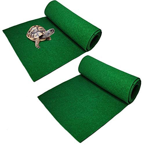 PINVNBY Matte für Reptilien-Teppich, Eidechsen, Haustierkäfig-Matte, Zubehör, Geckos, Terrarium, Substrateinlage mit Fasern, für Chamelon, Bartagamen, Drachen, Schildkröten, Leguane, Schlangen, 2 von PINVNBY