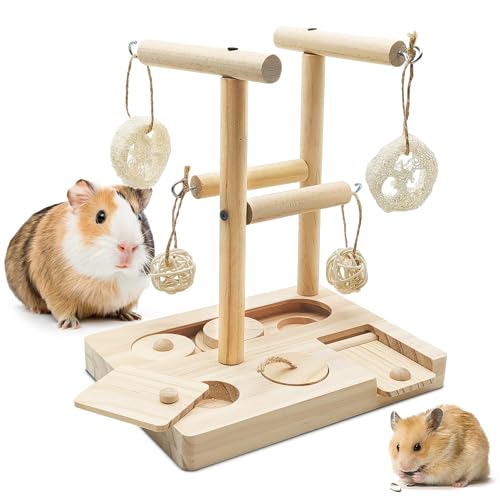 PINVNBY Meerschweinchen-Futterstation für Hamster, interaktive Anreicherung, Holzpuzzle-Futterstation für Chinchillas, Hasen, kleine Haustiere, natürliches Kauen, sicheres Design, geistige Stimulation PINVNBY Meerschweinchen-Futterstation für Hamster, interaktive Anreicherung, Holzpuzzle-Futterstation für Chinchillas, Hasen, kleine Haustiere, natürliches Kauen, sicheres Design, geistige Stimulation von PINVNBY