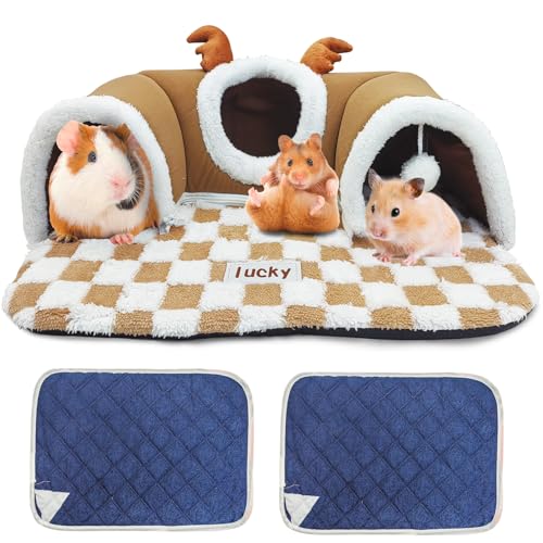 PINVNBY Meerschweinchenversteck und Tunnelbett, abnehmbar, weich, mit Meerschweinchen-Auskleidung, Kleintier-Tunnelspielzeug für Frettchen, Hamster, Igel, Kätzchen, Chinchilla, 3 Stück PINVNBY Meerschweinchenversteck und Tunnelbett, abnehmbar, weich, mit Meerschweinchen-Auskleidung, Kleintier-Tunnelspielzeug für Frettchen, Hamster, Igel, Kätzchen, Chinchilla, 3 Stück von PINVNBY