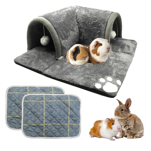 PINVNBY Meerschweinchenversteck und Tunnelbett, abnehmbarer, weicher Hasentunnel mit Meerschweinchen-Auskleidung, 3 Stück PINVNBY Meerschweinchenversteck und Tunnelbett, abnehmbarer, weicher Hasentunnel mit Meerschweinchen-Auskleidung, 3 Stück von PINVNBY