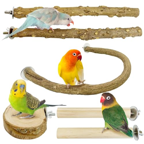 PINVNBY Natürliche Vogel-Sitzstangen aus Holz, für Papageien, Sitzstangen für Käfig, Sittiche, Plattform, Hängematte, Pfotenschleifgabel, Kaustab für Wellensittiche, Finken, Nymphensittiche, Lovebirds PINVNBY Natürliche Vogel-Sitzstangen aus Holz, für Papageien, Sitzstangen für Käfig, Sittiche, Plattform, Hängematte, Pfotenschleifgabel, Kaustab für Wellensittiche, Finken, Nymphensittiche, Lovebirds von PINVNBY