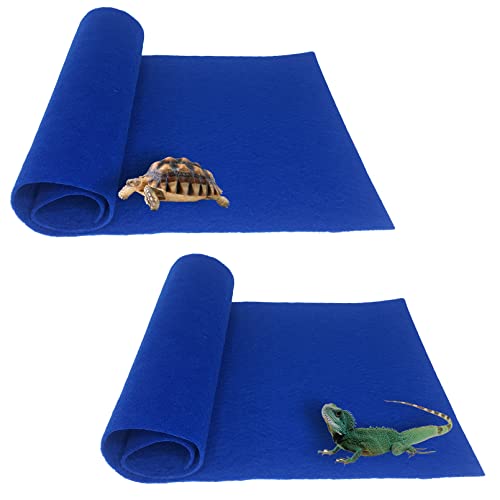 PINVNBY Reptilien-Teppich, 99.8 x 49.8 cm, für Reptilienkäfig/Terrarium/Substrat/Bettwäsche/Einlage für Eidechse, Schildkröte, Gecko, Spinne, Bären, Drachen, Frosch, Schlange, 2 Stück (blau) von PINVNBY