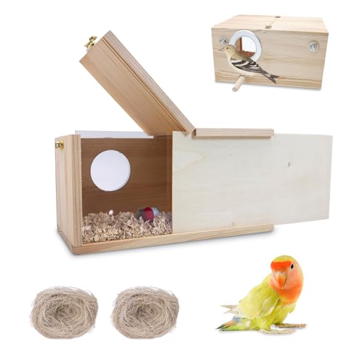 PINVNBY Sittich-Nistkasten, abnehmbares Brett, Acryl-Vogelhaus für Käfig mit Kokosfaser, natürliches Holz, Brutkasten für Nymphensittiche, Wellensittiche, Lovebirds Sittiche, Finken, Papagei (M: 24,9 PINVNBY Sittich-Nistkasten, abnehmbares Brett, Acryl-Vogelhaus für Käfig mit Kokosfaser, natürliches Holz, Brutkasten für Nymphensittiche, Wellensittiche, Lovebirds Sittiche, Finken, Papagei (M: 24,9 von PINVNBY