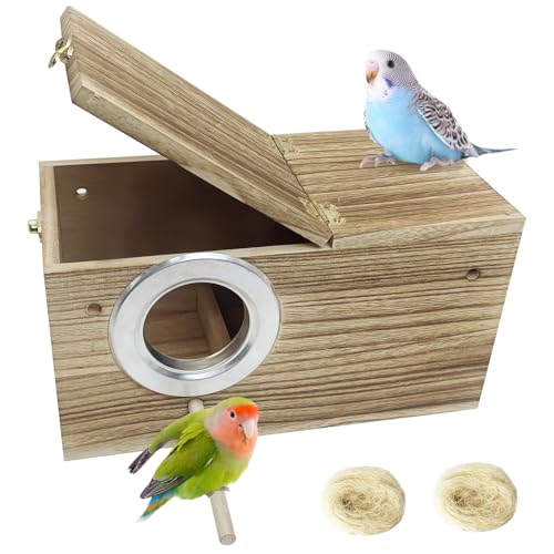 PINVNBY Sittich-Nistkasten, karbonisiertes Holz, Vogelbox mit natürlicher Kokosfaser, Brutkasten aus Holz für Vögel, Wellensittiche, Lovebirds Sittiche, Finken, Papageien, Kanarienvögel (M: 24,9 x PINVNBY Sittich-Nistkasten, karbonisiertes Holz, Vogelbox mit natürlicher Kokosfaser, Brutkasten aus Holz für Vögel, Wellensittiche, Lovebirds Sittiche, Finken, Papageien, Kanarienvögel (M: 24,9 x von PINVNBY
