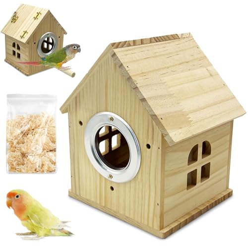 PINVNBY Sittich Nistkasten Vogelhaus für Käfig Holz Paarungskasten Vogelzuchtkasten für Lovebirds, Kakadu, Wellensittich, Finken, Kanarienvögel Kleine und mittelgroße Vögel (M: 20,1 x 16,0 x 14,8 cm) PINVNBY Sittich Nistkasten Vogelhaus für Käfig Holz Paarungskasten Vogelzuchtkasten für Lovebirds, Kakadu, Wellensittich, Finken, Kanarienvögel Kleine und mittelgroße Vögel (M: 20,1 x 16,0 x 14,8 cm) von PINVNBY