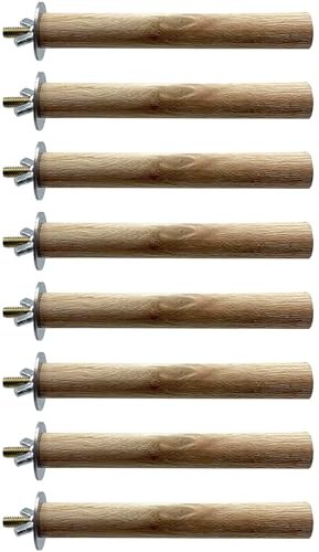 PINVNBY Sittich-Sitzstange, Vogelständer, Spielzeug, Naturholz, Plattform, Schleifen, Nagelkäfig, Zubehör für kleine Vögel, Nymphensittiche, Nymphensittiche, Wellensittiche, Papageien, 8 Stück von PINVNBY