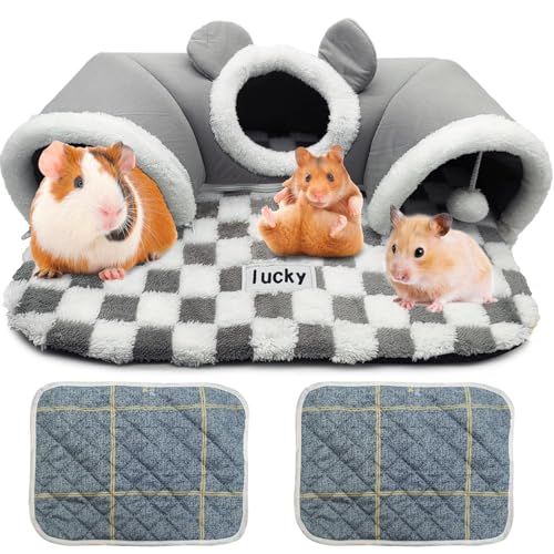 PINVNBY Tunnelbett für Meerschweinchen, abnehmbar, weich, mit 2 Meerschweinchen-Auskleidung, für Frettchen, Kaninchen, Hamster, Igel, Chinchilla, Grau PINVNBY Tunnelbett für Meerschweinchen, abnehmbar, weich, mit 2 Meerschweinchen-Auskleidung, für Frettchen, Kaninchen, Hamster, Igel, Chinchilla, Grau von PINVNBY