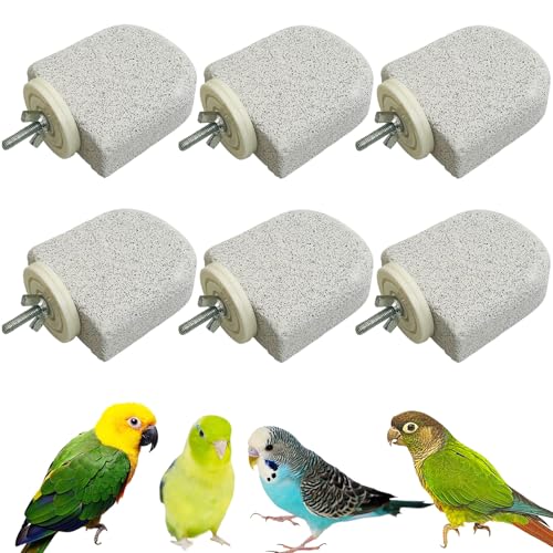 PINVNBY Vogel-Sitzstange, Vogelschnabel, Schleifstein, Kalzium, Mineral, Papageien, Sitzstange, Fußkrallen, Trimmer, Kauspielzeug, Käfigzubehör für kleine und mittelgroße Wellensittiche von PINVNBY