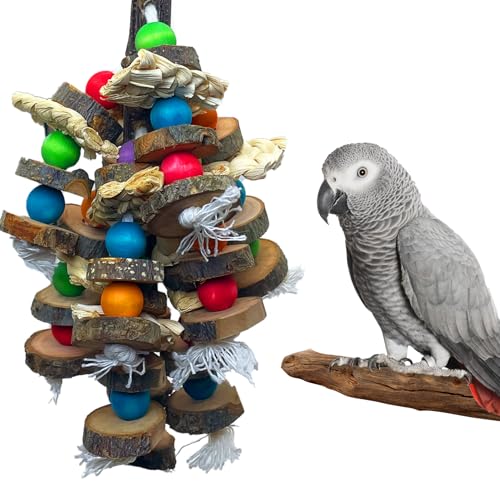 PINVNBY Vogelspielzeug für Papageien, natürliches Holz, Kauspielzeug, Sittich, Hängespielzeug für Graupapageien, Kakadus, Eclectus, Amazonaspapageien PINVNBY Vogelspielzeug für Papageien, natürliches Holz, Kauspielzeug, Sittich, Hängespielzeug für Graupapageien, Kakadus, Eclectus, Amazonaspapageien von PINVNBY