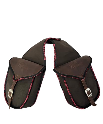 PIONEER Pferdesatteltaschen - Satteltasche aus Leder für den Reitsport - Ideal für Trekking und Ausritte - Bananenförmiges Design am Heck - Strapazierfähig und Bequem - Braun von PIONEER