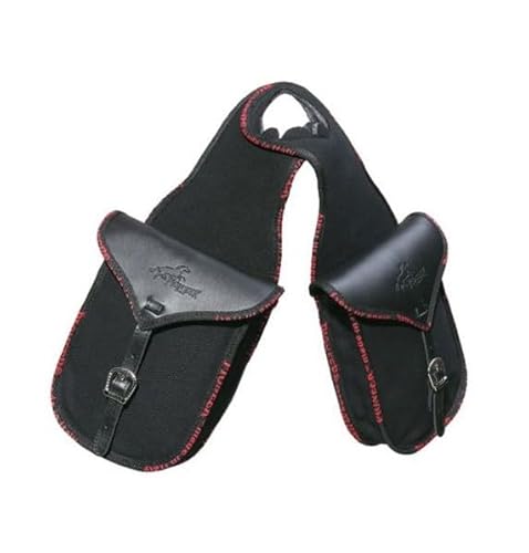 PIONEER Pferdesatteltaschen - Satteltasche aus Leder für den Reitsport - Ideal für Trekking und Ausritte - Bananenförmiges Design am Heck - Strapazierfähig und Bequem - Schwarz von PIONEER