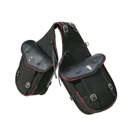 PIONEER Pferdesatteltaschen - Satteltasche aus Leder und Stoff für den Reitsport - Ideal für Trekking und Ausritte - Design für die Vorderseite - Strapazierfähig und Bequem - Braun von PIONEER