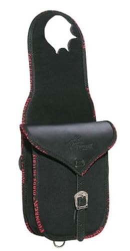 PIONEER Pferdesatteltaschen - Satteltasche aus Leder und Stoff für den Reitsport - Ideal für Trekking und Ausritte - Design für die Vorderseite - Strapazierfähig und Bequem - Schwarz von PIONEER