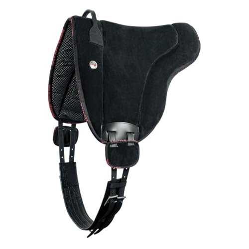 PIONEER Reitsattel aus Wildleder für natürliches Reiten, Made in Italy mit Wattierung aus Watte und Memory Foam, Bareback 46x38 cm mit Neopren-Gurt - Fuchsie von PIONEER