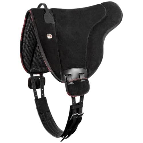 PIONEER Reitsattel aus Wildleder für natürliches Reiten, Made in Italy mit Wattierung aus Watte und Memory Foam, Bareback 46x38 cm mit Neopren-Gurt - Königsblau von PIONEER