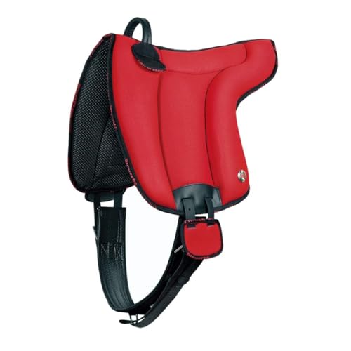 PIONEER Reitsattel aus widerstandsfähigem und atmungsaktivem Air Mesh für Natural Horsemanship, Made in Italy Comfort, Bareback 55x50cm mit Neoprengurt - Fluogelb von PIONEER